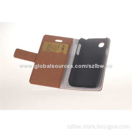 Dark Blue Fashion Jeans Textured Leather Case for LG-L40, Popular